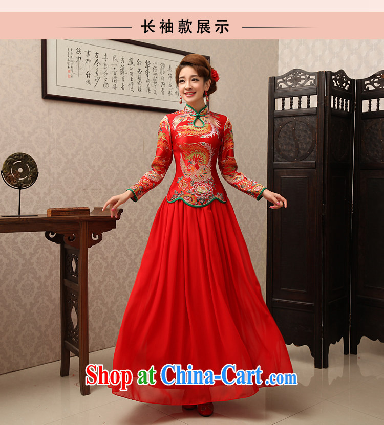 Rain is still clothing bridal wedding dresses wedding dress toast clothing red improved in long sleeves, Chinese qipao QP 489 red short-sleeved L pictures, price, brand platters! Elections are good character, the national distribution, so why buy now enjoy more preferential! Health