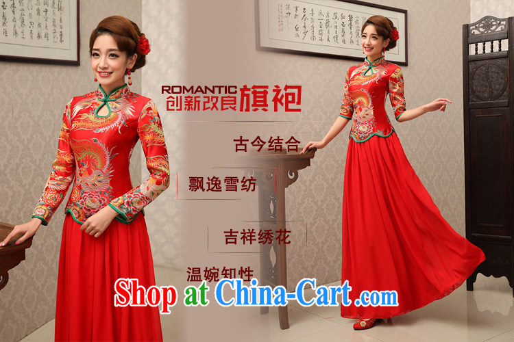 Rain is still clothing bridal wedding dresses wedding dress toast clothing red improved in long sleeves, Chinese qipao QP 489 red short-sleeved L pictures, price, brand platters! Elections are good character, the national distribution, so why buy now enjoy more preferential! Health