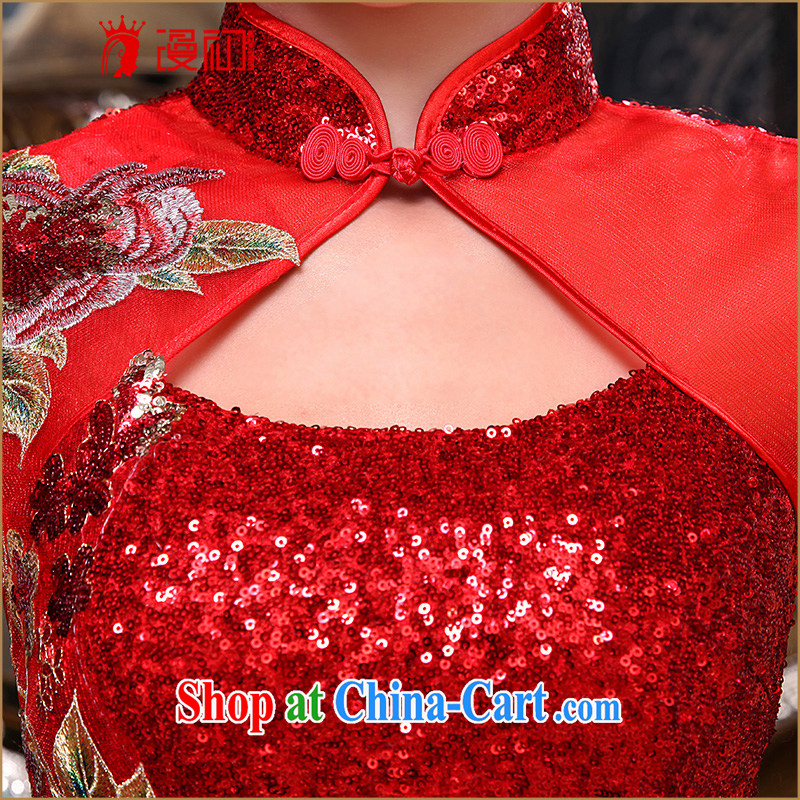 Definition 2015 early winter long robes, new Chinese Antique, lace crowsfoot dresses bridal red toast serving evening red XXL, diffuse, and, shopping on the Internet