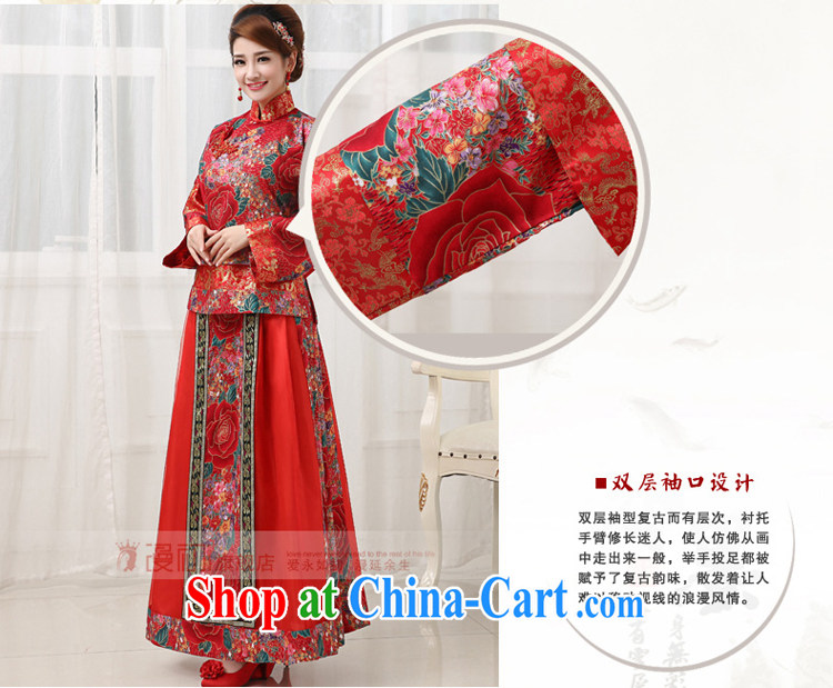 Early definition 2015 new Chinese wedding show reel service elegant atmosphere retro embroidery, for long-sleeved dresses costumes red XXL code pictures, price, brand platters! Elections are good character, the national distribution, so why buy now enjoy more preferential! Health