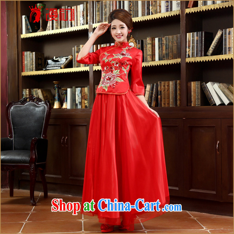Early definition 2015 new dresses 7 cuff red improved fashion cheongsam long bows Service Package outfit red XXL, diffuse, and, shopping on the Internet