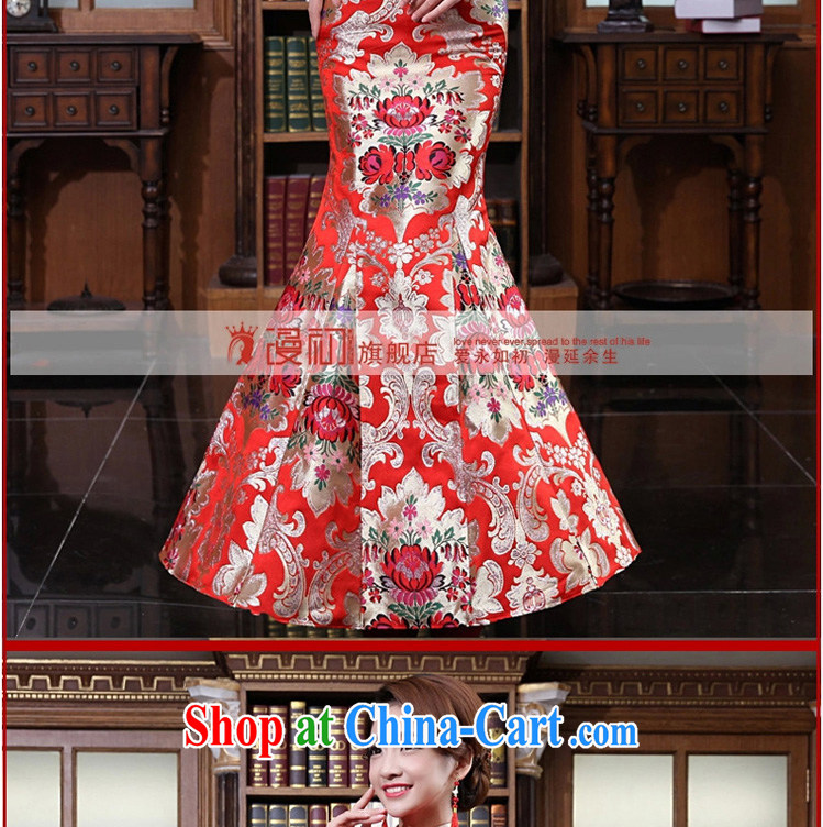 Early definition 2015 New Red bridal wedding dress improved stylish retro long cheongsam dress uniform toast spring red XXL pictures, price, brand platters! Elections are good character, the national distribution, so why buy now enjoy more preferential! Health