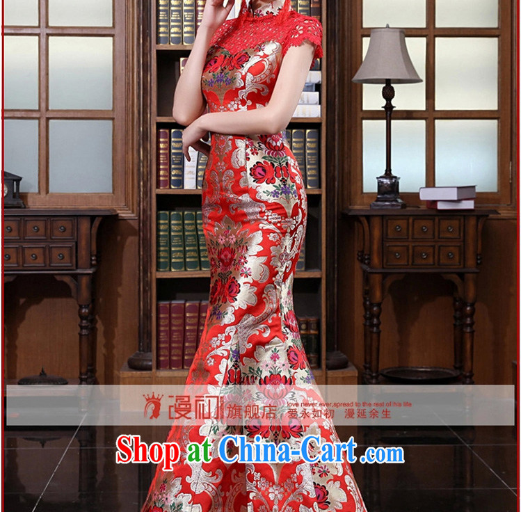 Early definition 2015 New Red bridal wedding dress improved stylish retro long cheongsam dress uniform toast spring red XXL pictures, price, brand platters! Elections are good character, the national distribution, so why buy now enjoy more preferential! Health