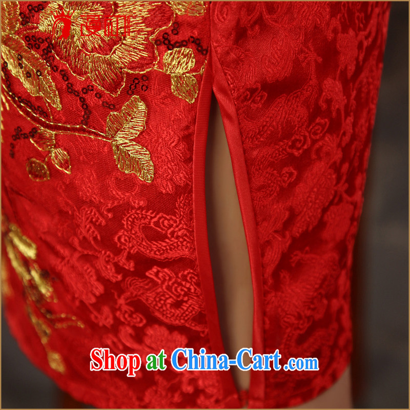 Early definition 2015 new marriages improved qipao cheongsam stylish short red toast clothing cheongsam red XXL, diffuse, and shopping on the Internet
