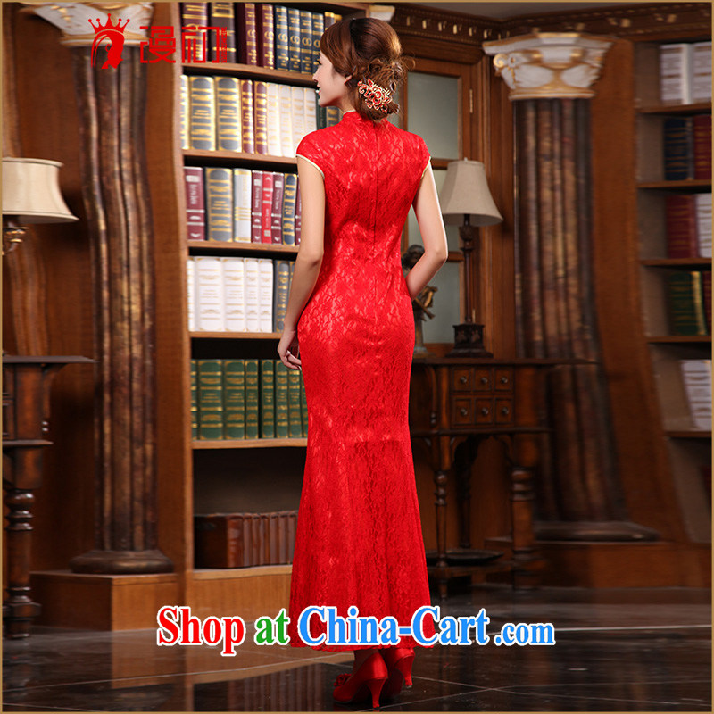 Animated bride early 2015 new bridal dresses bows clothes Stylish retro long red wedding dresses red XXL, diffuse, and shopping on the Internet