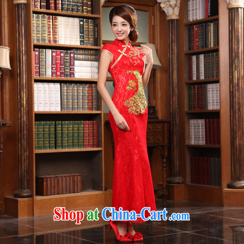 Animated bride early 2015 new bridal dresses bows clothes Stylish retro long red wedding dresses red XXL, diffuse, and shopping on the Internet