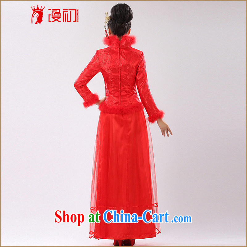 Early definition 2015 new stylish and improved winter clothing cheongsam dress bridal dresses serving toast red bridesmaid dress red XXL, spread, early, and shopping on the Internet