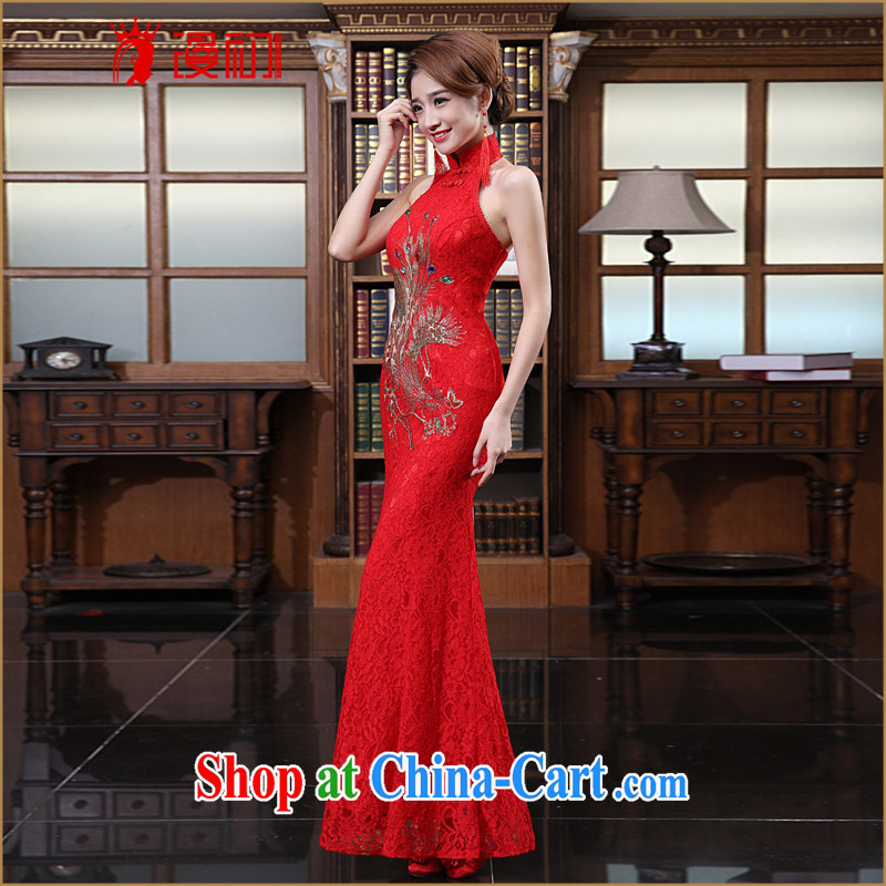 Early definition 2015 new bridal dresses stylish improved retro wedding toast long cheongsam dress Spring Summer red XXL, diffuse, and shopping on the Internet