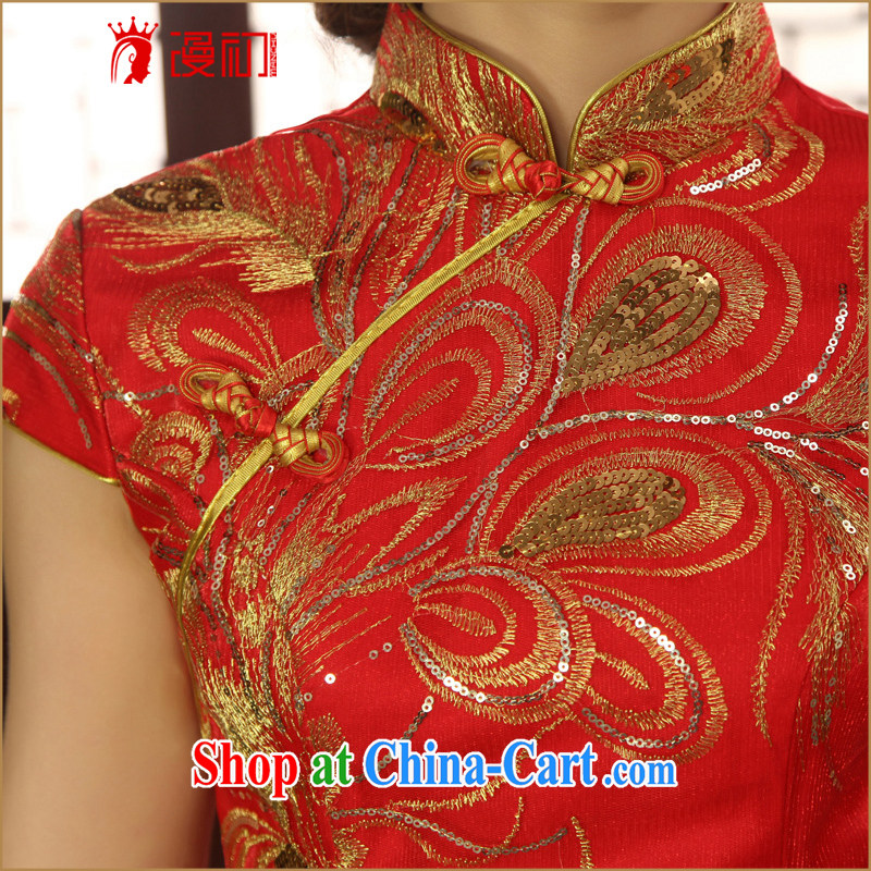 Definition 2015 early New cheongsam Chinese improved red short cheongsam marriages served toast cheongsam dress red XXL, diffuse, and, shopping on the Internet