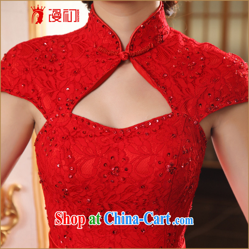 Early definition 2015 new, improved marriage stylish dresses red bridal toast clothing dress lace long cheongsam red XXL, spread, early, and shopping on the Internet