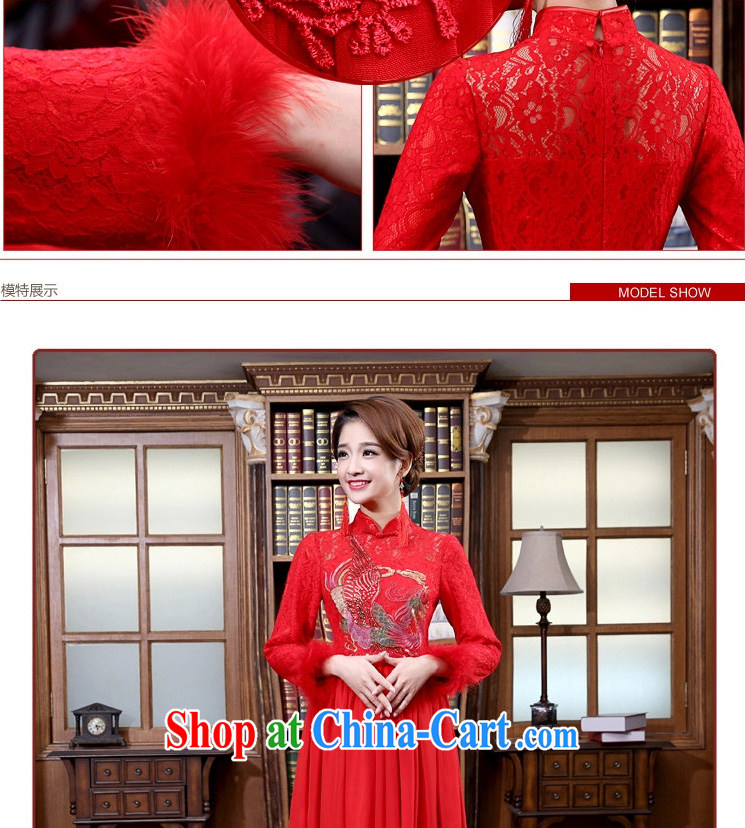 New 2015 spring long cheongsam red long-sleeved improved bridal dresses spring and summer wedding retro toast serving red XXL pictures, price, brand platters! Elections are good character, the national distribution, so why buy now enjoy more preferential! Health