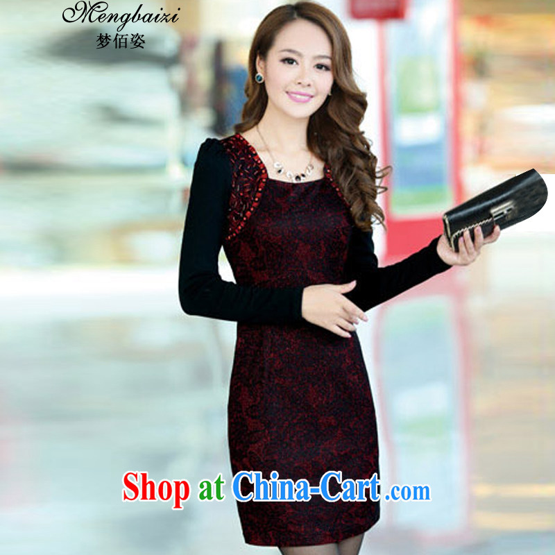 Wu Bai Dream City 2015 new stylish atmosphere. Cultivating long-sleeved qipao dresses QP 904 #red XXL dream Bai beauty, shopping on the Internet