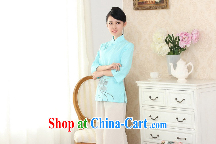 Spend the autumn and the new hand-painted dresses T-shirt cotton the linen Chinese Ethnic Wind blouses Tang with improved white XL pictures, price, brand platters! Elections are good character, the national distribution, so why buy now enjoy more preferential! Health
