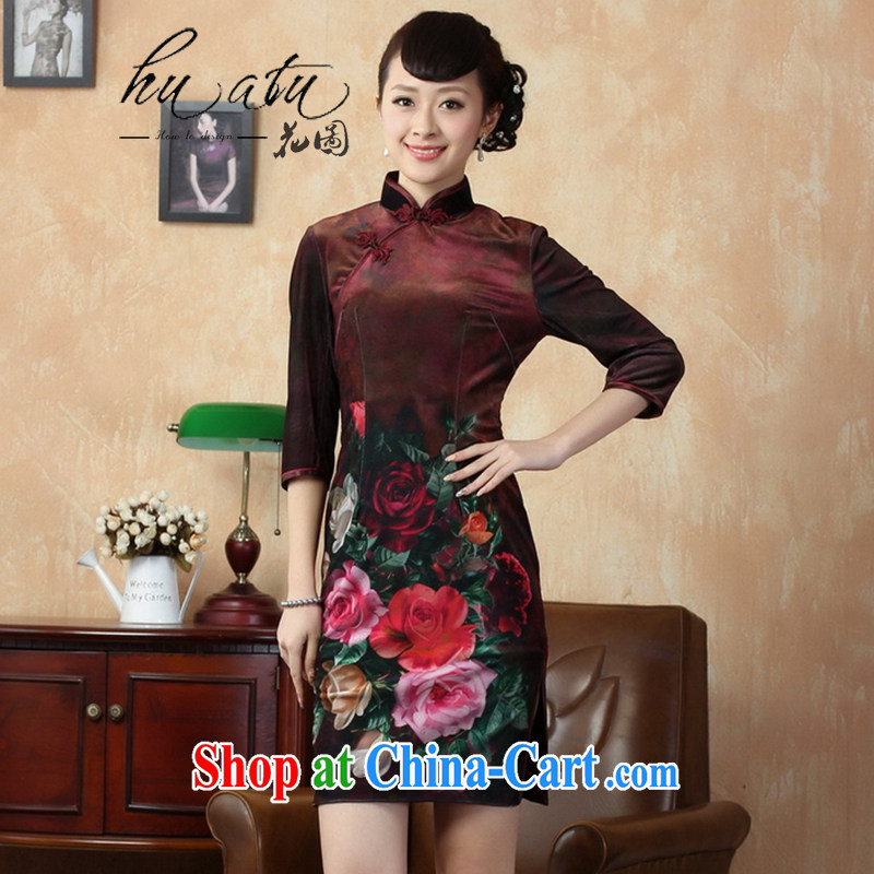 Spend the autumn and the new outfit Tang Women's clothes, for stretch the wool poster retro classic improved in short sleeves cheongsam 12 XL, spend figure, shopping on the Internet