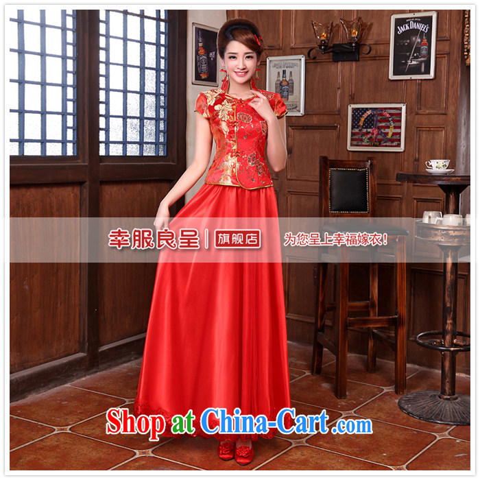A good service is 2015 new Autumn Chinese red brides with wedding dress small Fengxian toast clothing cheongsam dress in long sleeves dress L pictures, price, brand platters! Elections are good character, the national distribution, so why buy now enjoy more preferential! Health