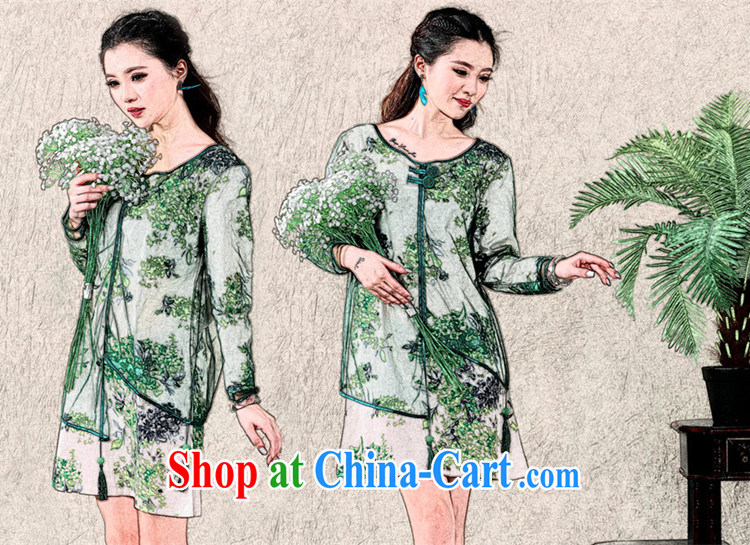 Snow and Ethnic Wind long-sleeved dresses leave of two new Chinese winds, stylish dresses, cotton clothes the simple sum women ethnic wind 613 green XXL pictures, price, brand platters! Elections are good character, the national distribution, so why buy now enjoy more preferential! Health
