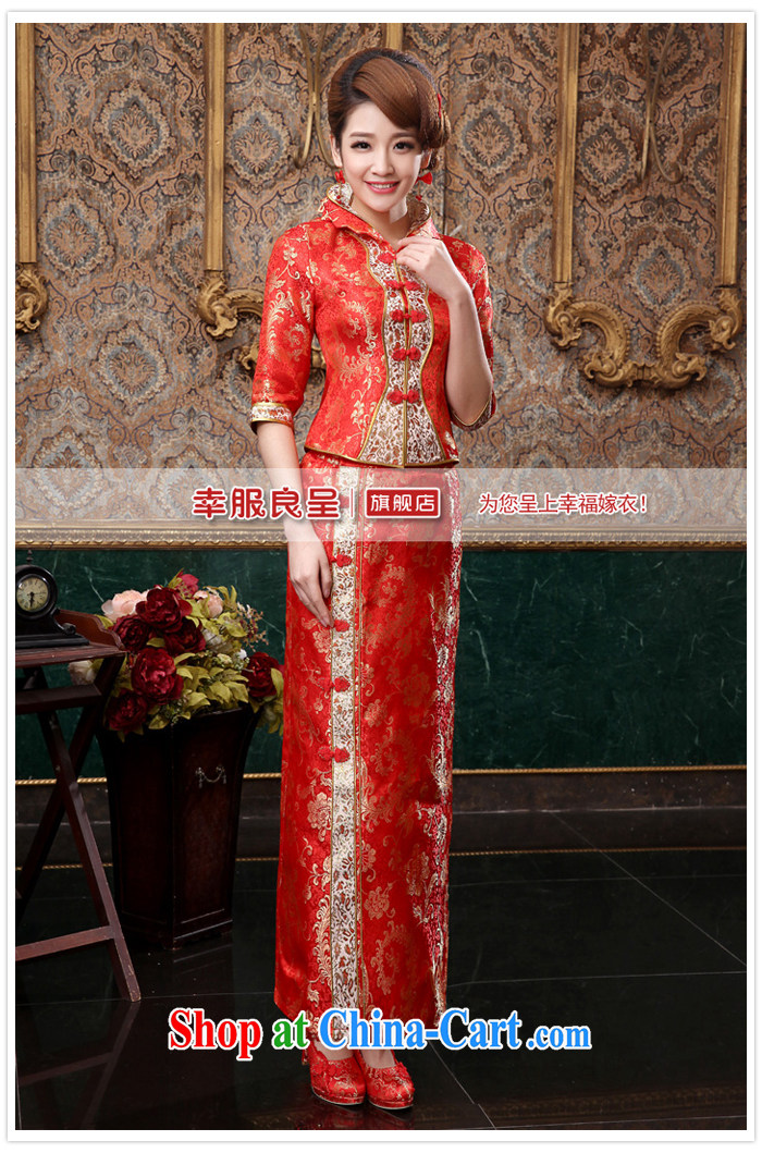 A good service is 2015 new autumn red brides with wedding dress Chinese married Yi long robes nowhere in his long sleeves, skirts 4 XL pictures, price, brand platters! Elections are good character, the national distribution, so why buy now enjoy more preferential! Health