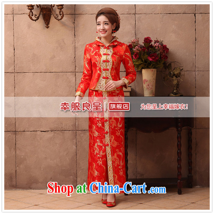 A good service is 2015 new autumn red brides with wedding dress Chinese married Yi long robes nowhere in his long sleeves, skirts 4 XL pictures, price, brand platters! Elections are good character, the national distribution, so why buy now enjoy more preferential! Health