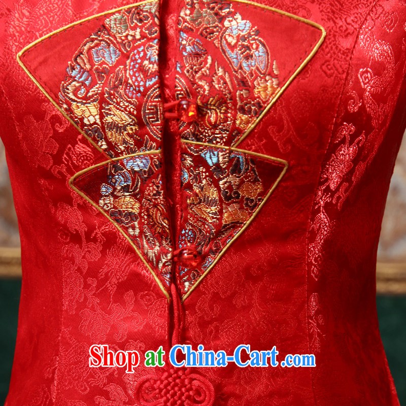 A good service is a 2015 new spring and summer red bridal wedding dress Chinese long-sleeved dresses toast 9 serving the cuff, Long skirts S, good service, and, shopping on the Internet