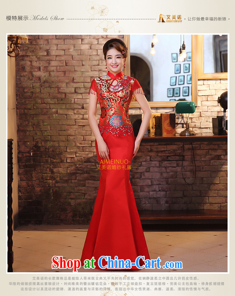 The United States and the dresses 2015 new marriages long crowsfoot red toast serving retro improved lace Chinese Dress Q 0029 red XL pictures, price, brand platters! Elections are good character, the national distribution, so why buy now enjoy more preferential! Health