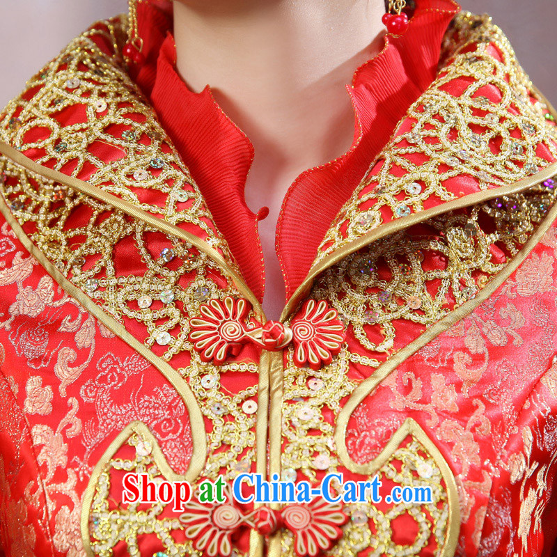 A good service is a 2015 new spring/summer bridal red wedding dress large, thick MM cheongsam dress uniform toast 9 cuff XL, honor, good service, and, on-line shopping