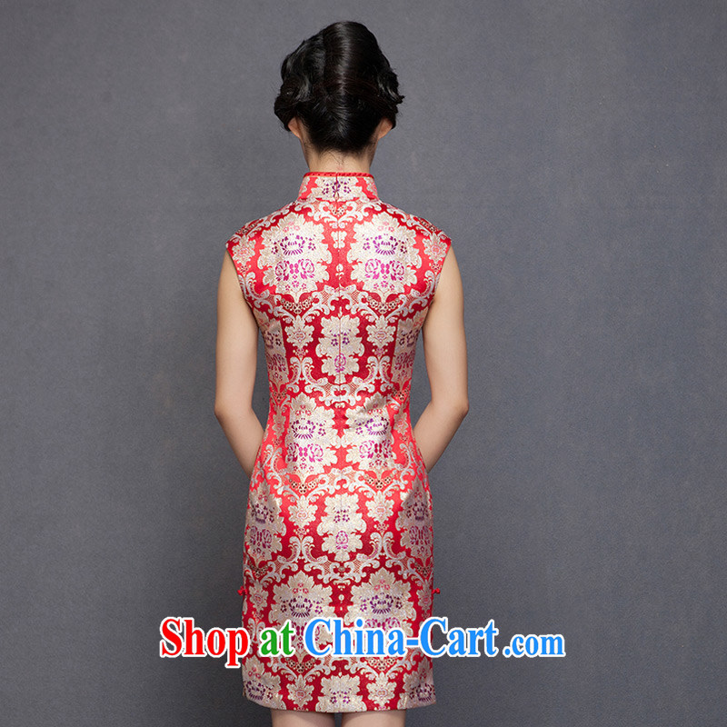 Wood is really the 2015 spring new elegant silk cheongsam dress beauty dress bridal wedding dress toast 21,890 05 light red XL, wood really has, shopping on the Internet