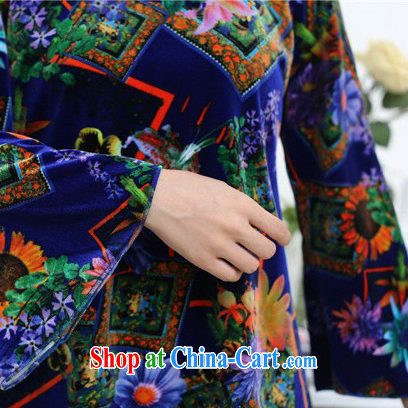 Tze-The 2014 autumn and the new Chinese T shirt relaxed mom with bat sleeves, wool shirts SYM - 902 blue XXXL, JA, qipao/Tang, and shopping on the Internet