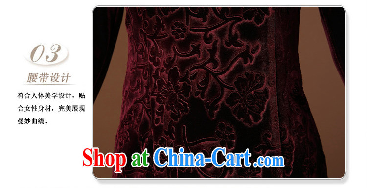 Let Bai colorful 2015 new, older dresses style larger graphics thin round-collar long-sleeved gold velour cheongsam QP 942 #purple XXL pictures, price, brand platters! Elections are good character, the national distribution, so why buy now enjoy more preferential! Health