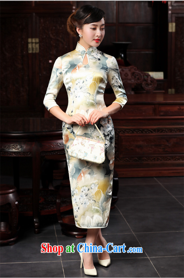 Birds of the land of the Viiv 2015 spring new cheongsam dress improved stylish 7 cuff retro long Silk Cheongsam SHOWN IN FIGURE M pictures, price, brand platters! Elections are good character, the national distribution, so why buy now enjoy more preferential! Health