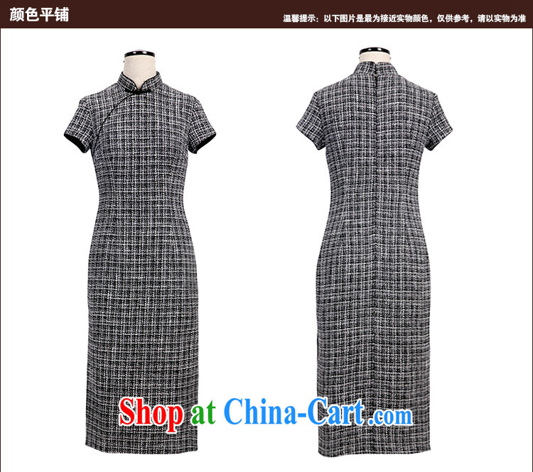 Birds of the land take a garden 2015 spring new retro long, so gross cheongsam dress black-and-white checkered XL pictures, price, brand platters! Elections are good character, the national distribution, so why buy now enjoy more preferential! Health
