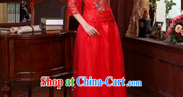 Honey, bride 2015 New Long lace improved cheongsam Chinese dresses bridal wedding toasting two piece bridal red XXL pictures, price, brand platters! Elections are good character, the national distribution, so why buy now enjoy more preferential! Health