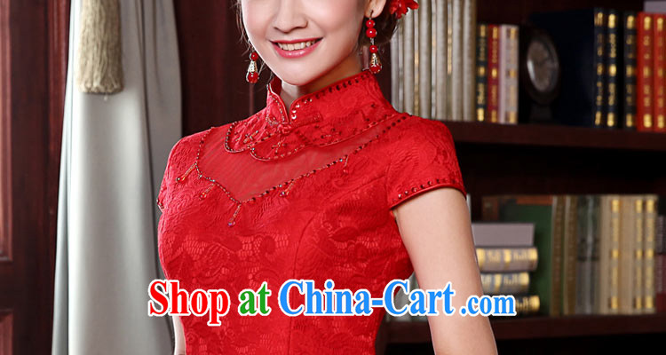 Honey, bride 2015 summer new bridal lace short red dresses, Retro short-sleeved wedding dresses improved dress red XXL pictures, price, brand platters! Elections are good character, the national distribution, so why buy now enjoy more preferential! Health