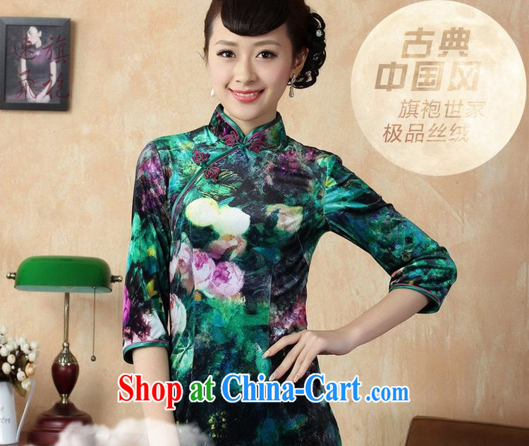 An Jing retro style classic cheongsam dress stretch gold velour poster in short sleeves cheongsam picture color 2 XL pictures, price, brand platters! Elections are good character, the national distribution, so why buy now enjoy more preferential! Health