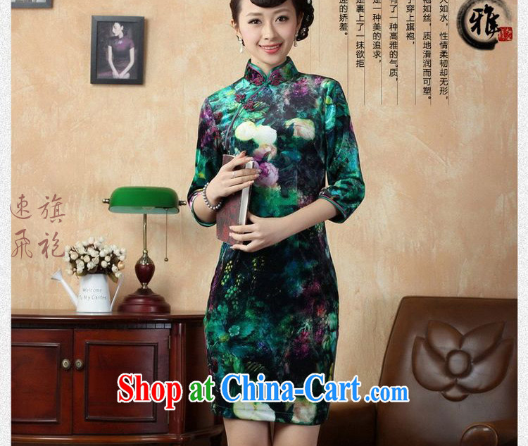 An Jing retro style classic cheongsam dress stretch gold velour poster in short sleeves cheongsam picture color 2 XL pictures, price, brand platters! Elections are good character, the national distribution, so why buy now enjoy more preferential! Health