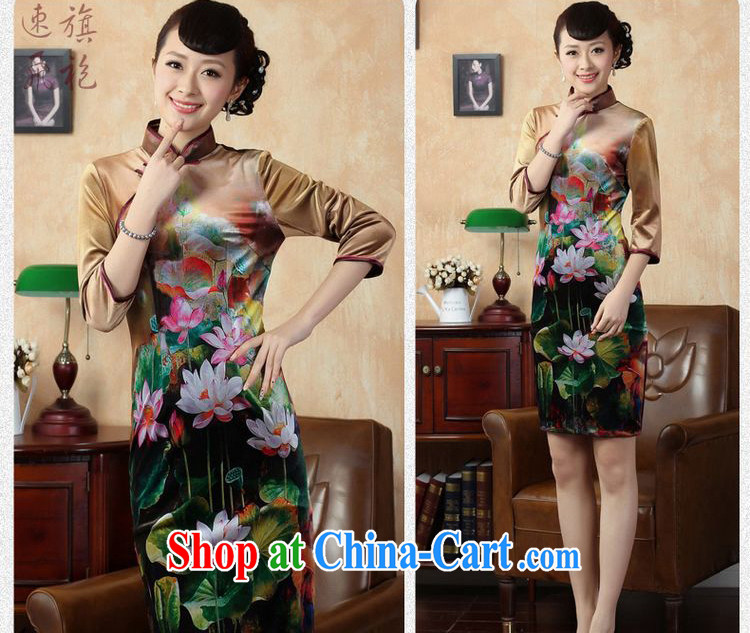 Allow Ms. Jing classic cheongsam dress dresses retro, for wool Lotus short cheongsam 7 cuff picture color 2 XL pictures, price, brand platters! Elections are good character, the national distribution, so why buy now enjoy more preferential! Health