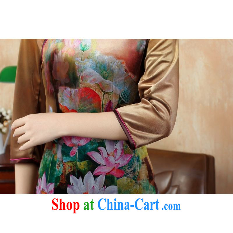 Allow Ms. Jing classic cheongsam dress dresses retro, for wool Lotus short cheongsam 7 cuff picture color 2 XL, facilitating Jing, and shopping on the Internet