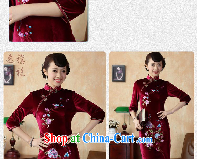 Again, Ms. Jing cheongsam dress dresses, for stretch, silk embroidered Phillips in short sleeves cheongsam aubergine 2 XL pictures, price, brand platters! Elections are good character, the national distribution, so why buy now enjoy more preferential! Health