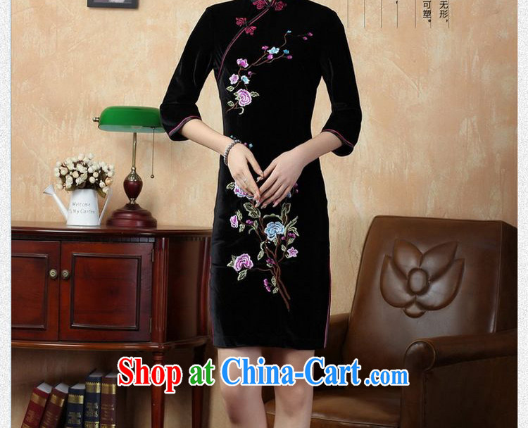 Again, Ms. Jing cheongsam dress dresses, for stretch, silk embroidered Phillips in short sleeves cheongsam aubergine 2 XL pictures, price, brand platters! Elections are good character, the national distribution, so why buy now enjoy more preferential! Health