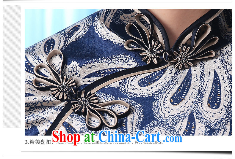 The CYD HO Kwun Tong' the aura of gold velour cheongsam 2015 autumn and winter, with long, Retro, QZ cuff 4813 blue-and-white XXL pictures, price, brand platters! Elections are good character, the national distribution, so why buy now enjoy more preferential! Health
