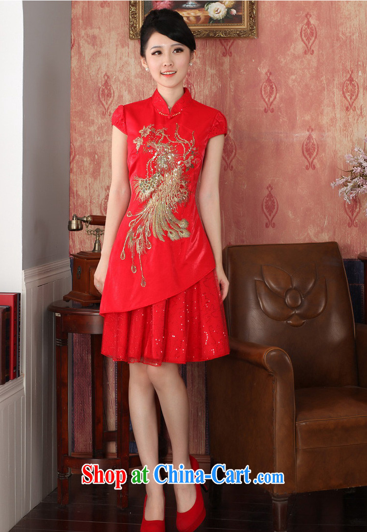 Autumn 2014 the new bridal dresses wedding dresses red short cheongsam Chinese bows serving XXL pictures, price, brand platters! Elections are good character, the national distribution, so why buy now enjoy more preferential! Health