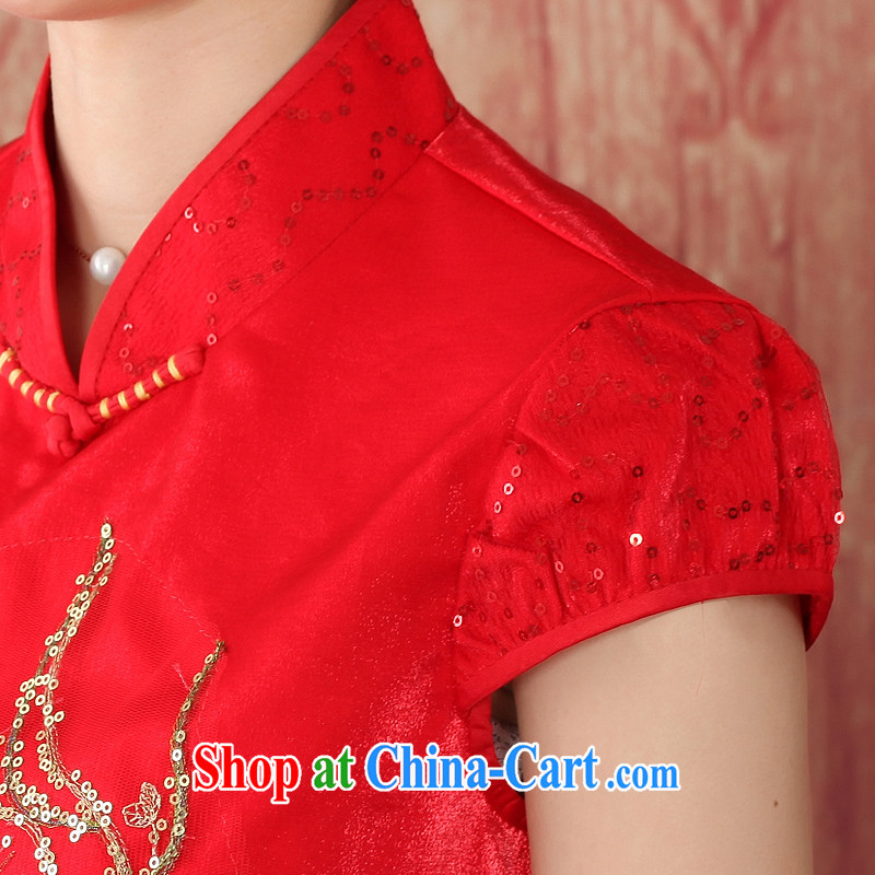 Autumn 2014 the new bridal dresses wedding dresses red short cheongsam Chinese bows serving XXL, Oriental and nobles, and shopping on the Internet