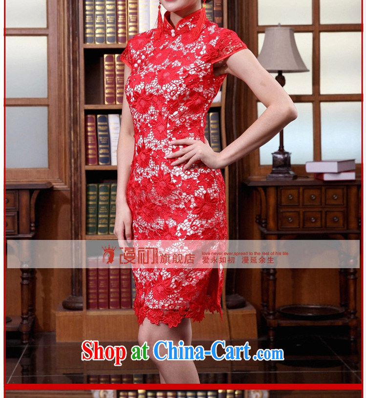 Definition 2015 early New cheongsam dress Luxury Water-soluble lace stylish improved marriages short bows serving red XXL pictures, price, brand platters! Elections are good character, the national distribution, so why buy now enjoy more preferential! Health