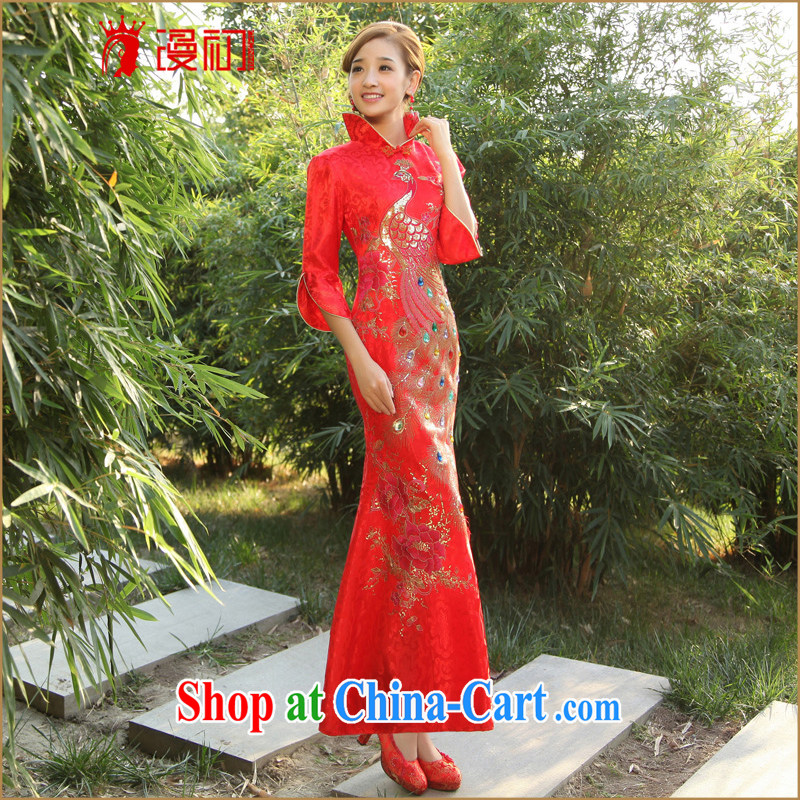 Diffuse early marriage outfit improved cheongsam dress 2015 new dresses retro graphics slim, bridal dresses red XXL, diffuse, and, shopping on the Internet