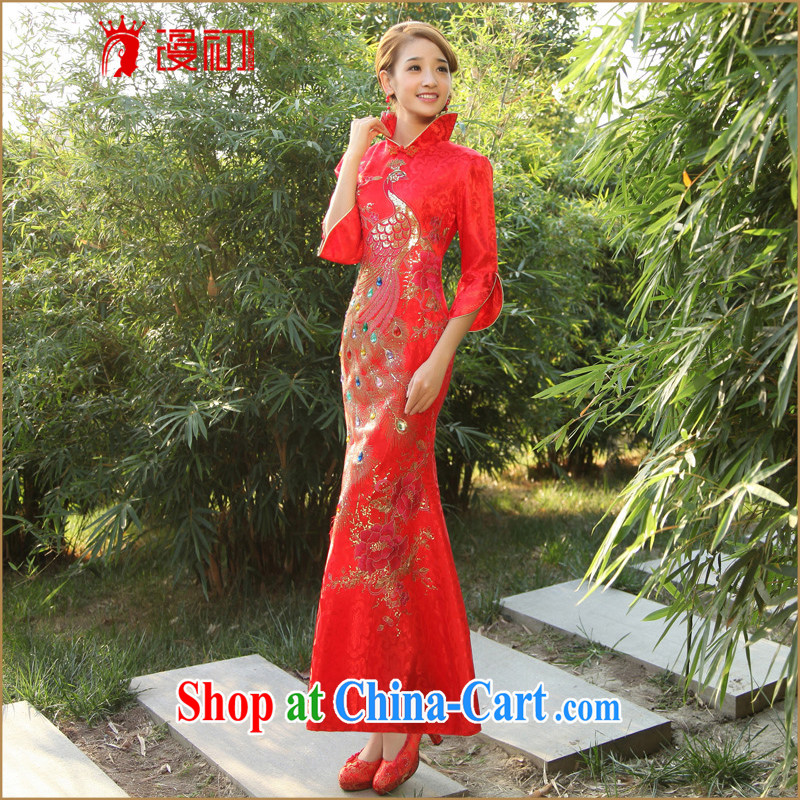Diffuse early marriage outfit improved cheongsam dress 2015 new dresses retro graphics slim, bridal dresses red XXL, diffuse, and, shopping on the Internet