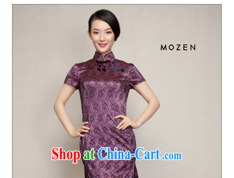 Wood is the spring 2015 new improved cheongsam dress half sleeve dresses winter dresses 11,474 17 purple bottom black flower XXXXL pictures, price, brand platters! Elections are good character, the national distribution, so why buy now enjoy more preferential! Health