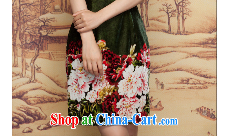 Wood is really the 2015 spring new scouring pads painted green Peony Silk Cheongsam dress elegant and refined dress 11,660 14 dark green XXL pictures, price, brand platters! Elections are good character, the national distribution, so why buy now enjoy more preferential! Health