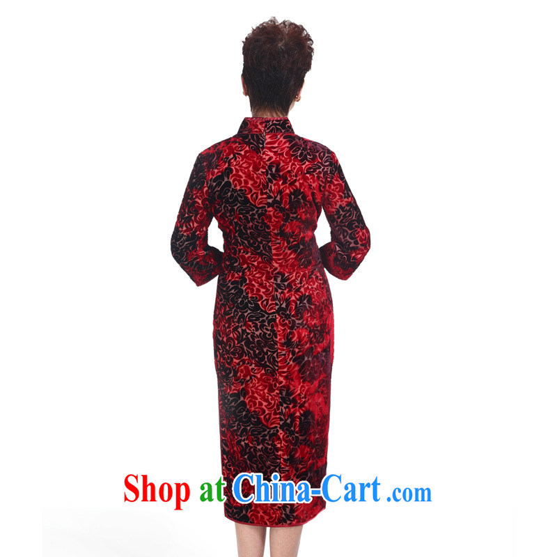 Wood is really the 2015 spring new long-sleeved really wool dresses wedding dresses mother 22,010 04 dark XXXL, wood really has, shopping on the Internet