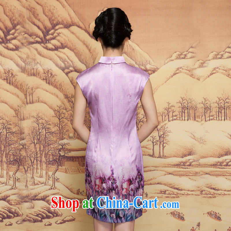 Wood is really the 2015 spring new positioning take short cheongsam dress and elegant qipao dresses 42,841 17 light purple XXL (A), wood really has, online shopping