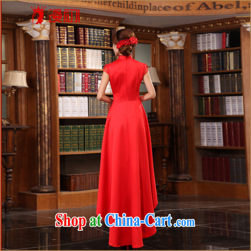 Early definition 2015 new improved stylish wedding dresses bridal dresses the short, long and stylish long cheongsam red XXL, diffuse, and, shopping on the Internet