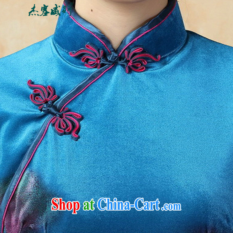 Jessup, new autumn manually load the charge-back the collar stretch gold velour poster elegant classic cheongsam Chinese dresses TD 0004 Doha XXL Cheong Wa Dae, Jessup, qipao/Tang, and shopping on the Internet